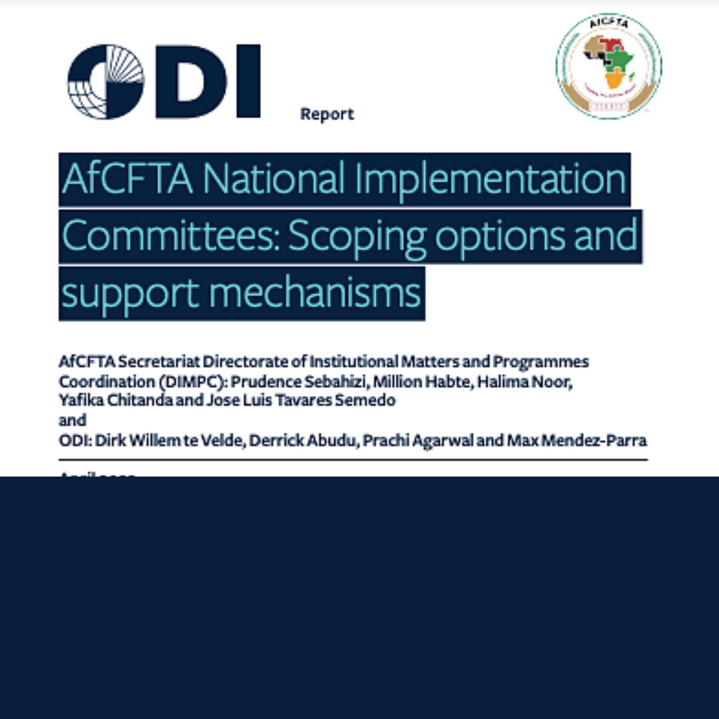 AfCFTA National Implementation Committees: Scoping options and support mechanisms
