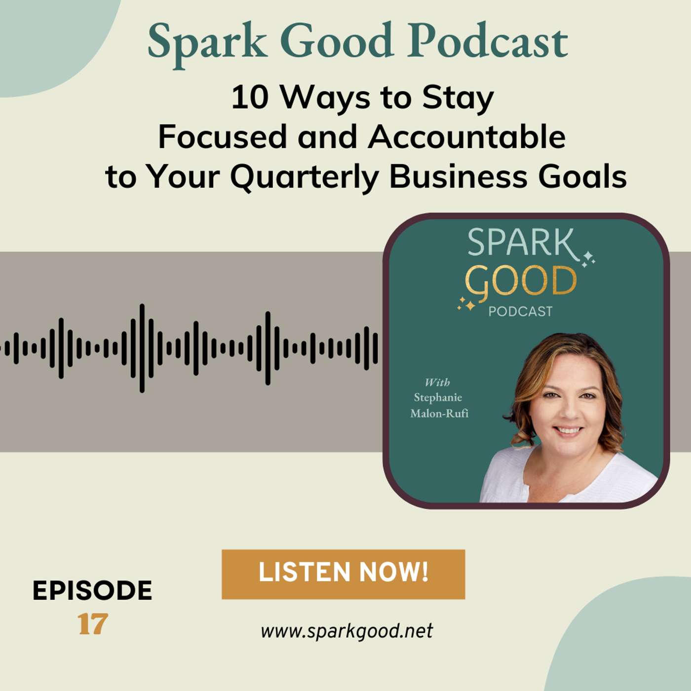 #17: 10 Ways to Stay Focused and Accountable to Your Quarterly Business Goals episode artwork