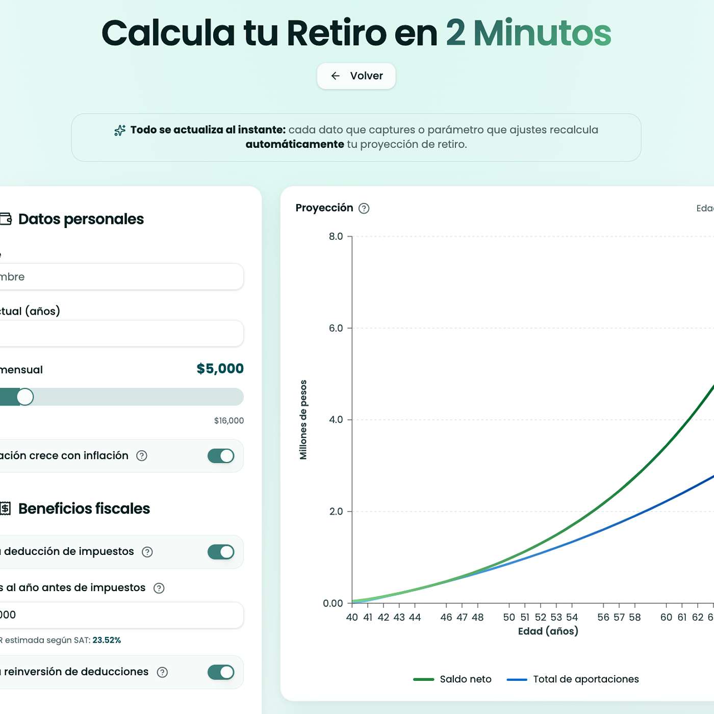 ⏰ ¡Simula tu Retiro en 2 Minutos!