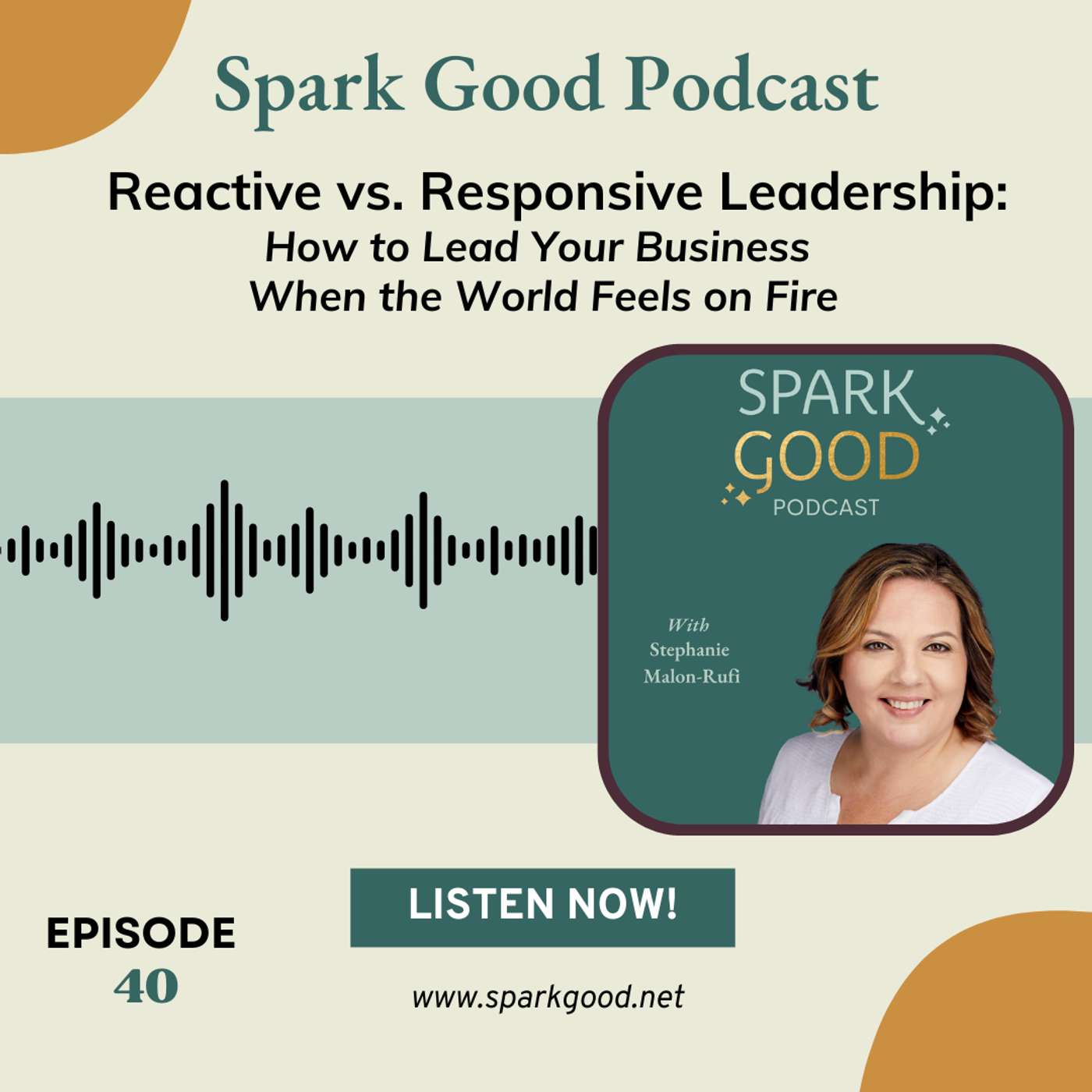 #40: Reactive vs. Responsive Leadership: How to Lead Your Business When the World Feels on Fire episode artwork