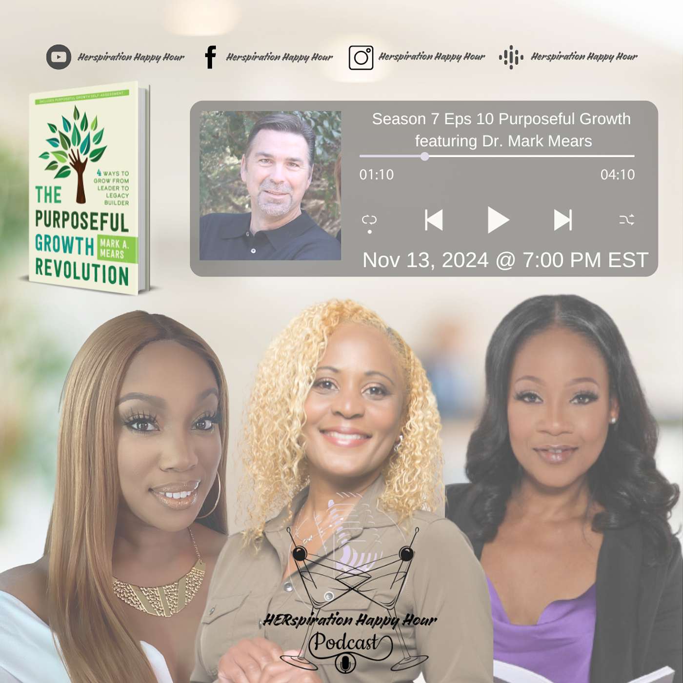 Herspiration Happy Hour, Season 7, Eps. 10 Purposeful Growth featuring Mark A. Mears