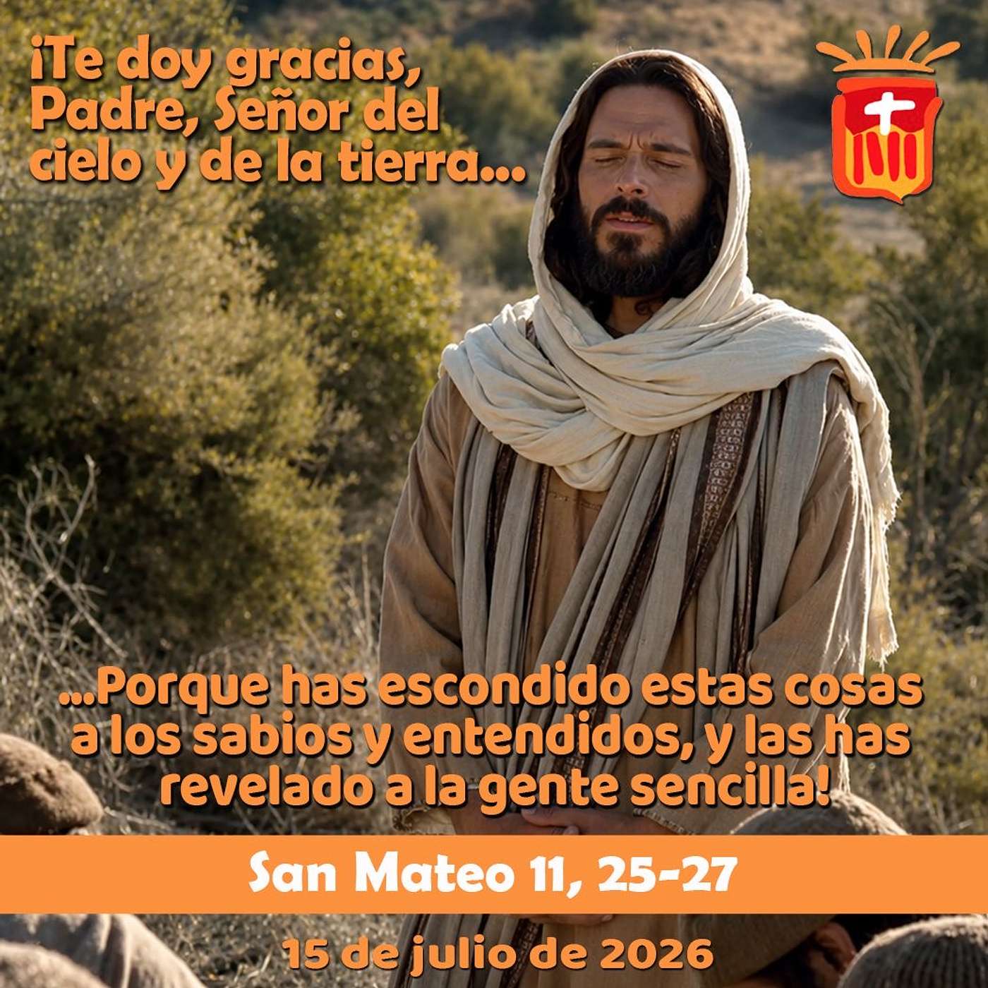 2026-07-15 San Mateo 11, 25-27: Miércoles XV Ordinario