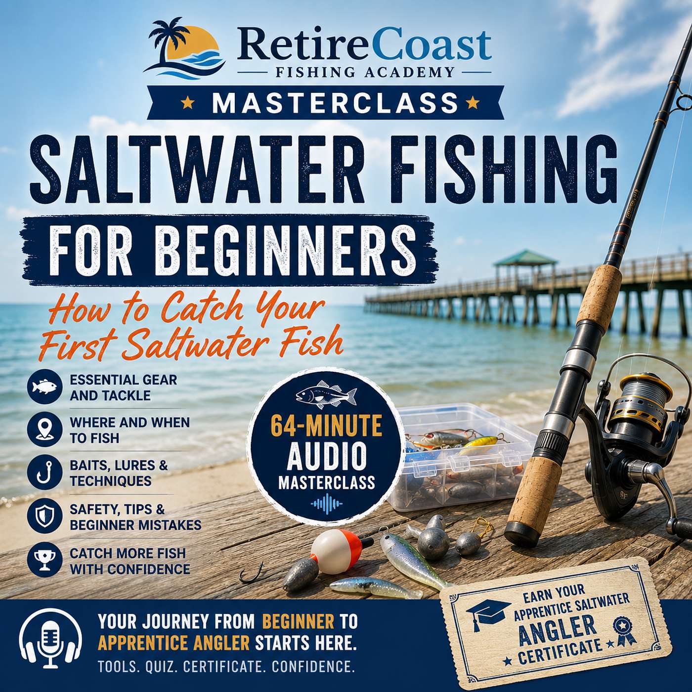 RetireCoast Fishing Academy Masterclass: Saltwater Fishing for Beginners – How to Catch Your First Saltwater Fish episode artwork