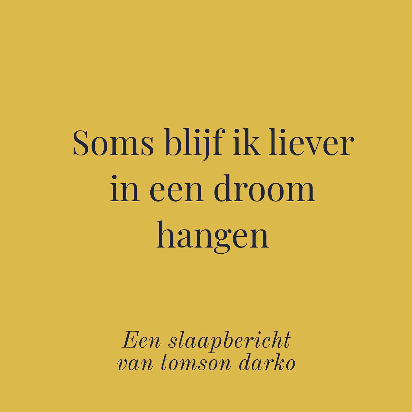 In slaap vallen met melancholie van Tomson Darko