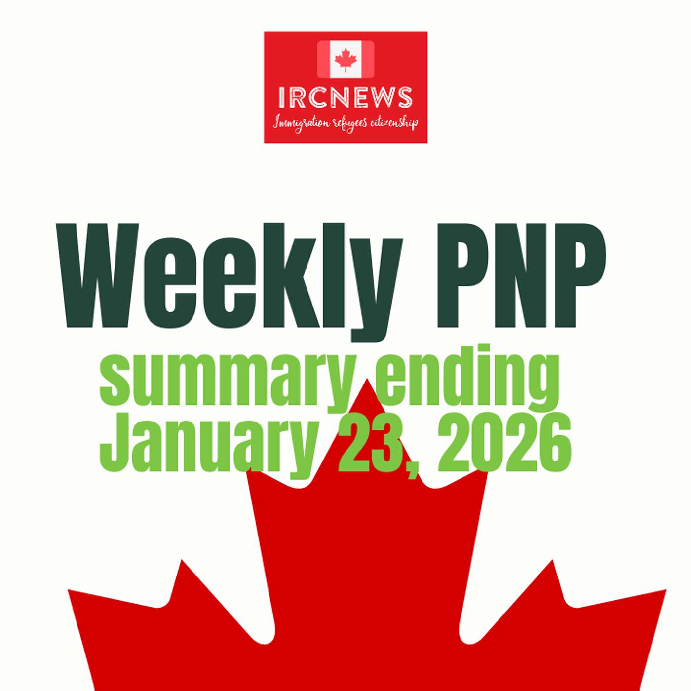 Canada Immigration Weekly PNP selection Summary for week ending January 23, 2026 episode artwork