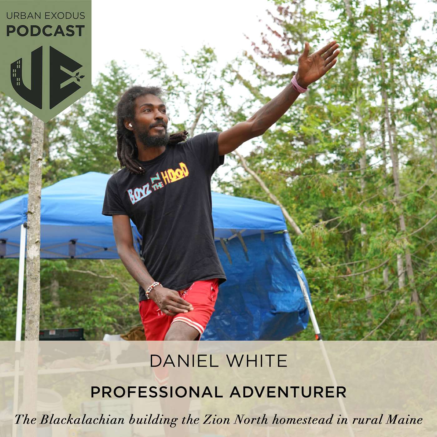 E29: A professional adventurer realizes his vision of a community homestead in the North Maine Woods | Daniel White @theblackalachian in ME episode artwork