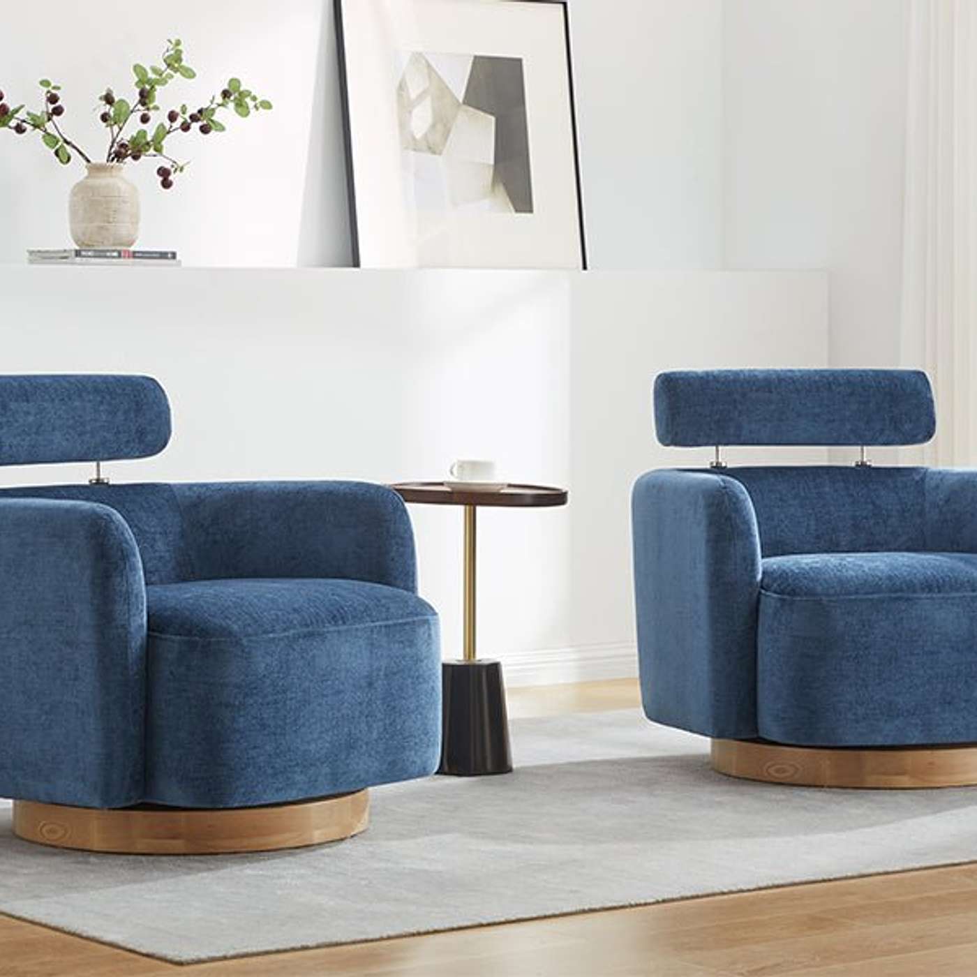 Midnight Mirages: Modern Blue Accent Chairs for a Dramatic Statement