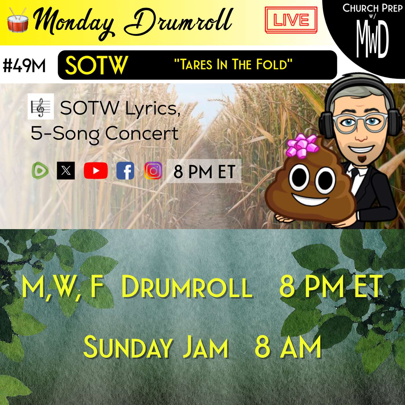 🥁 #49M 🎼SOTW Reveal: "Tares In The Fold" | Church Prep w/ MWD episode artwork