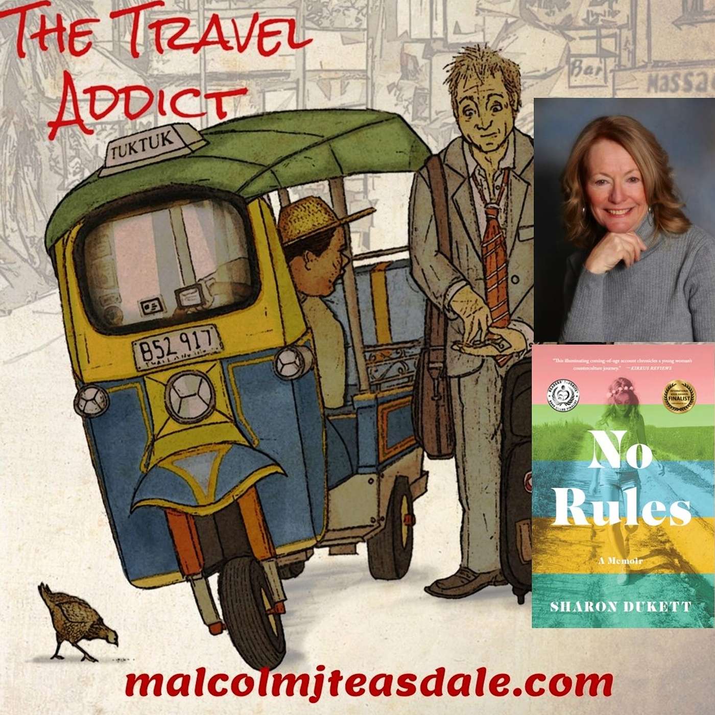 Ran away from home at age 16 from Connecticut to California. Then hitchhiked across Canada. Brave lady Sharon Dukett tells the story and more.