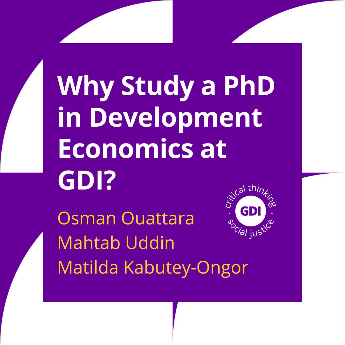 Why Study a PhD in Development Economics at GDI?
