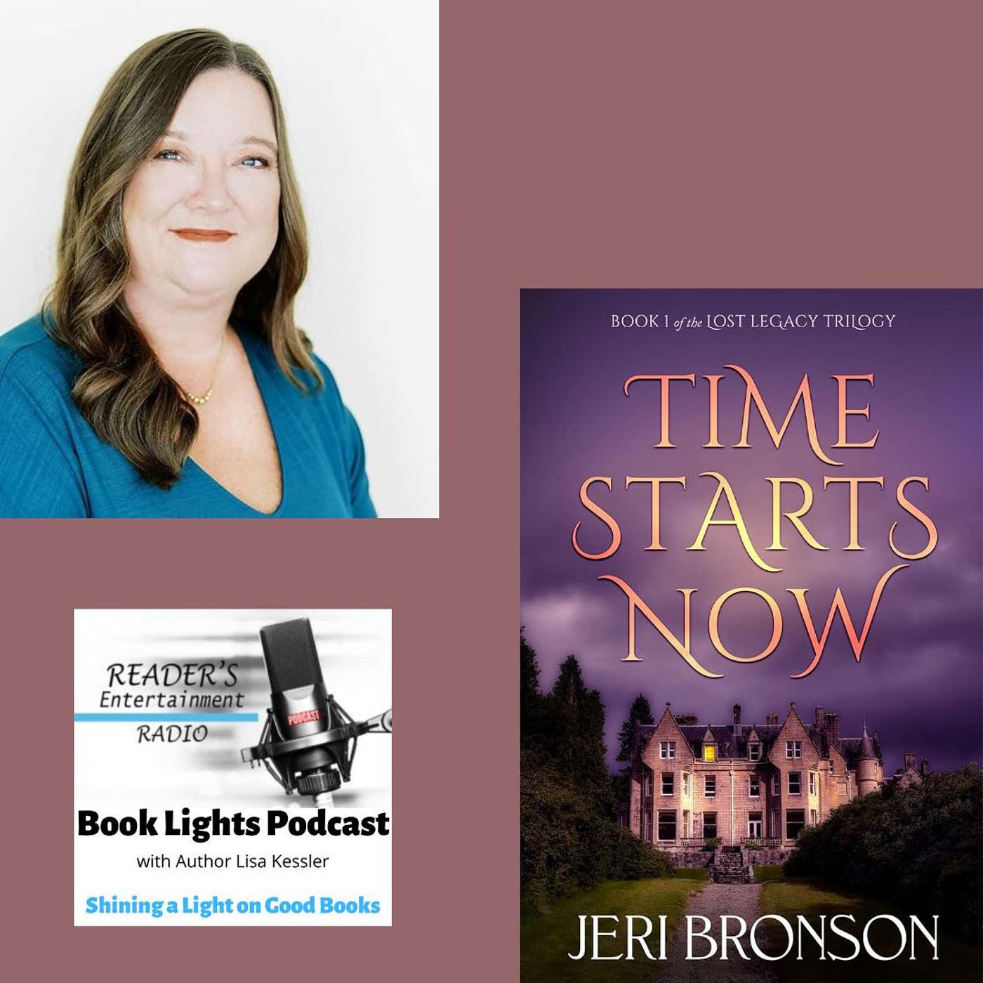Romantic Suspense Time Starts Now with author Jeri Bronson on Book Lights episode artwork