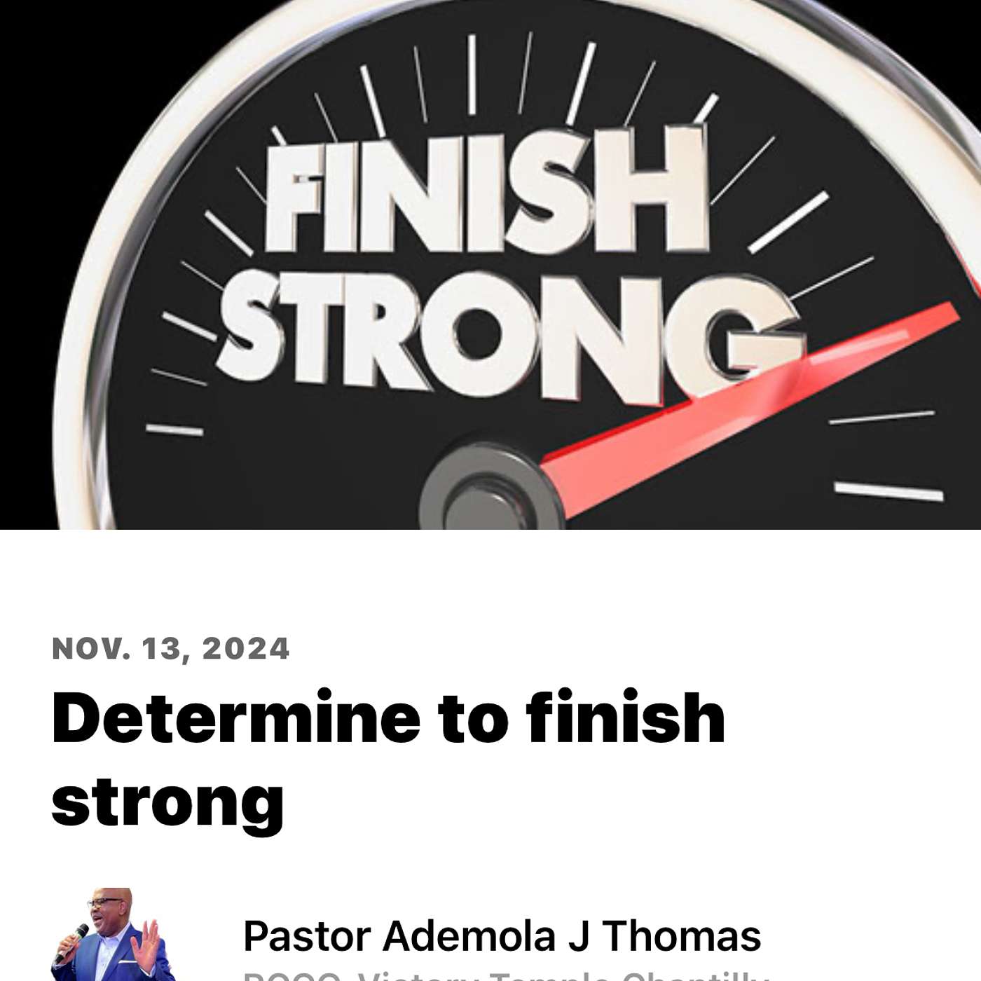 Determine to finish strong episode artwork