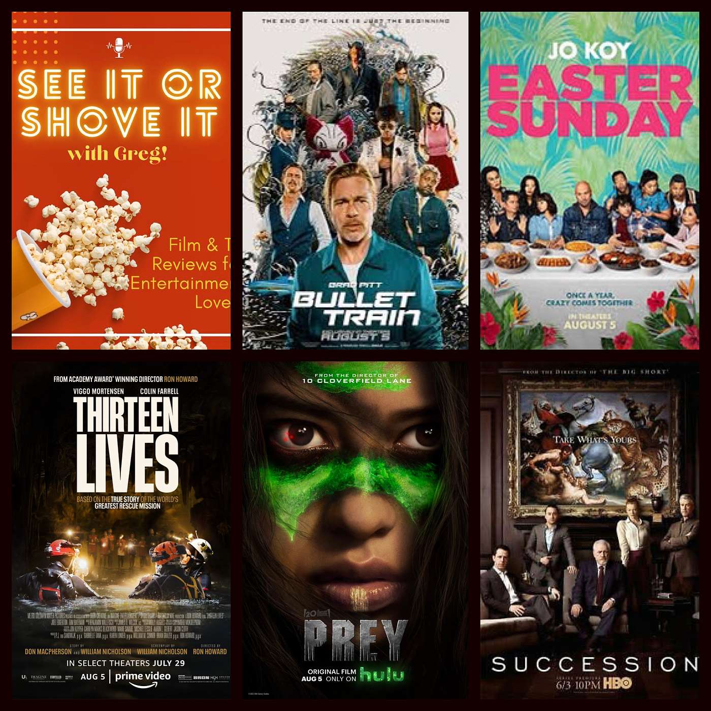 Episode 25: Bullet Train, Easter Sunday, Thirteen Lives, Prey, Succession episode artwork