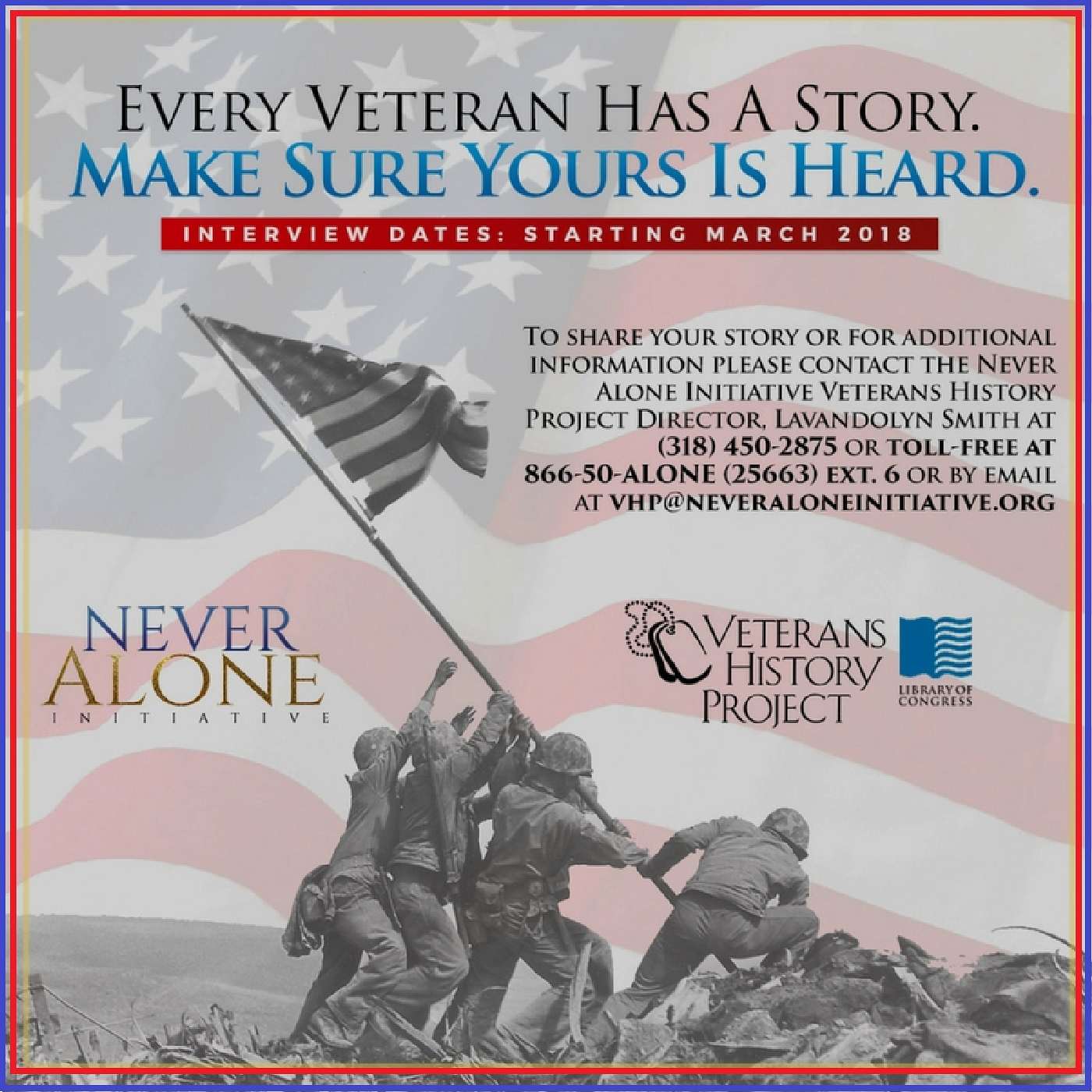 Every veteran has a story and the Library of Congress Veterans History project whats to hear yours.