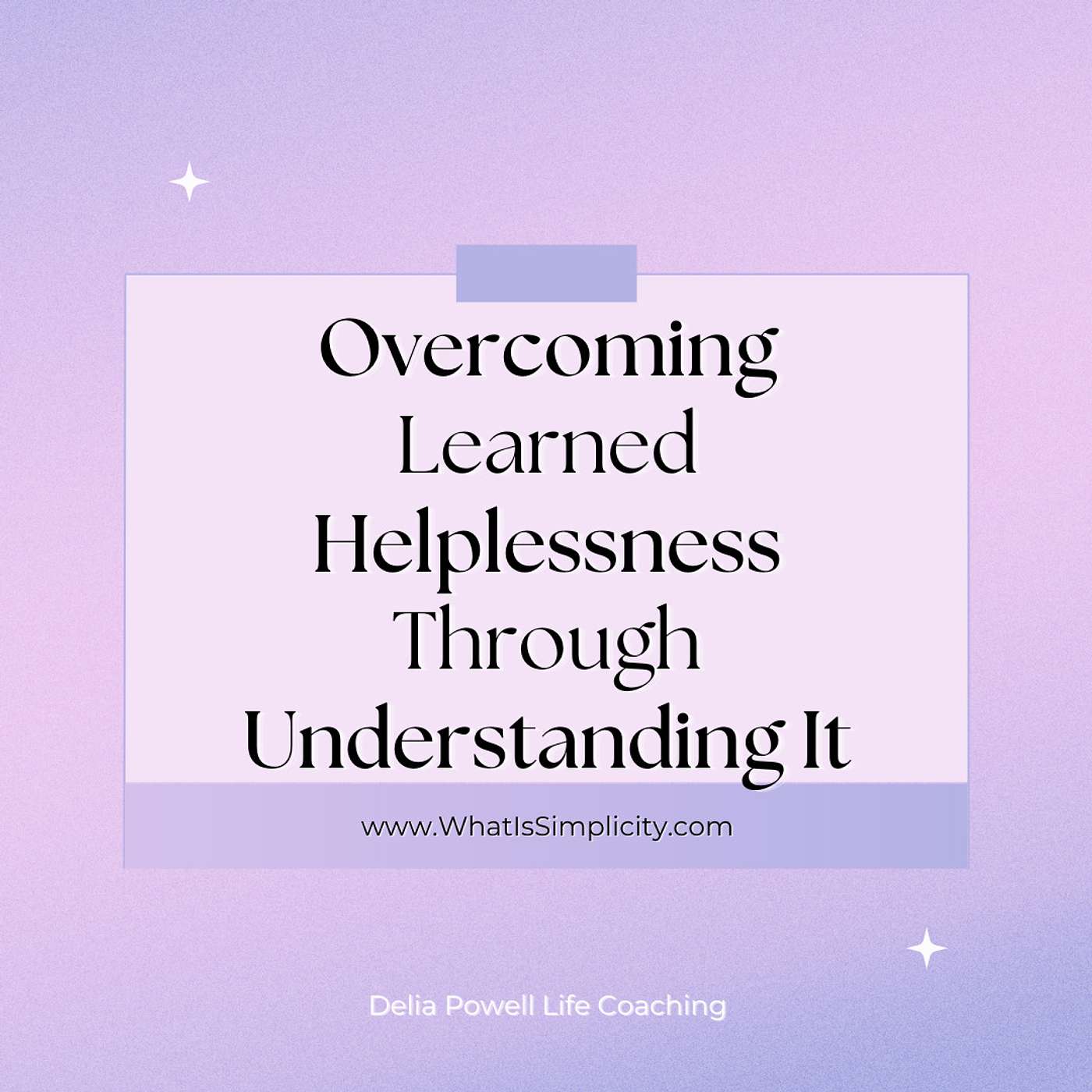 Overcoming Learned Helplessness Through Understanding It