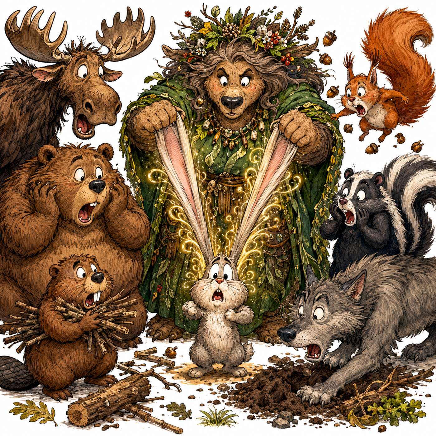 How the rabbit got long ears - a Native American Folk Tale about honesty