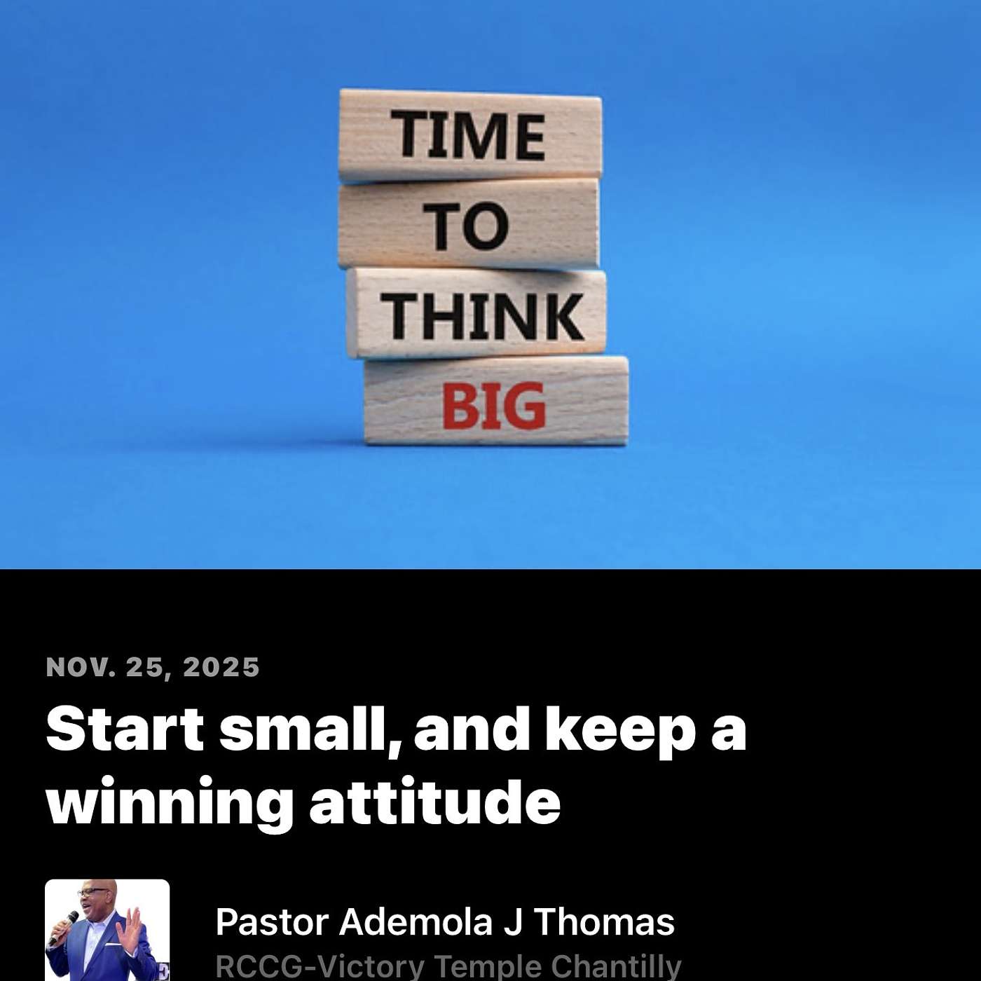 Start Small And Keep A Winning Attitude. episode artwork