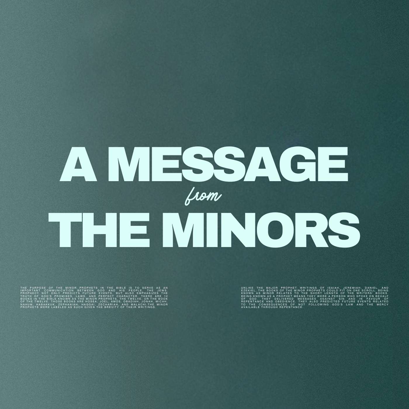Message to the Minors
