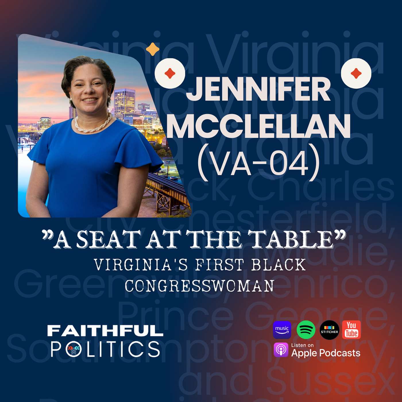 "A Seat at the Table: Virginia's First Black Congresswoman" w/Jennifer McClellan (VA-04) episode artwork