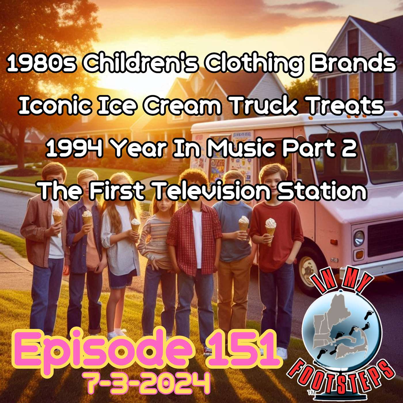 Episode 151: 1994 Year In Music Pt. 2, 1980s Children's Clothing Brands, Favorite Ice Cream Truck Treats, First TV Station(7-3-2024)