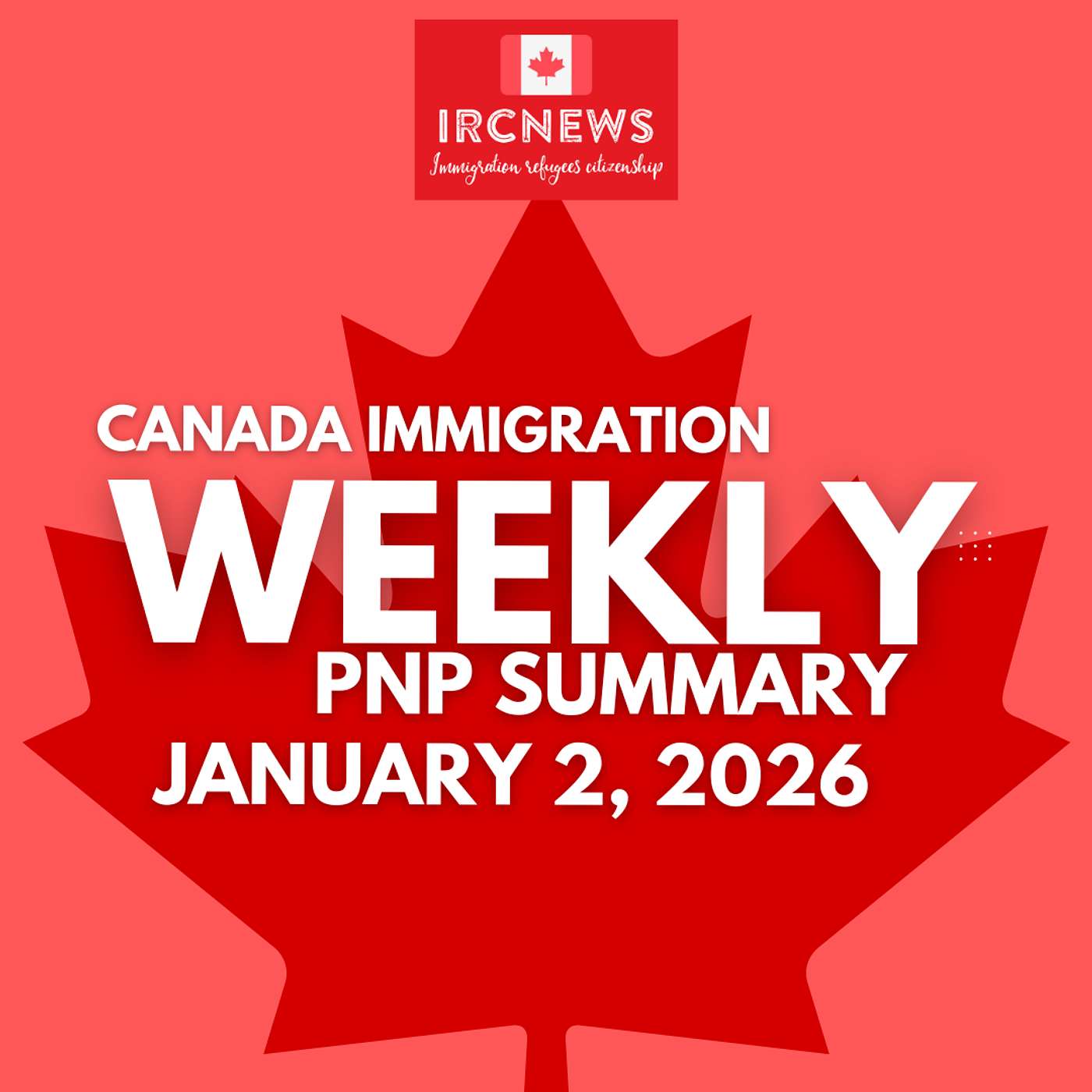 Canada Immigration Weekly PNP selection Summary for week ending January 2, 2026 episode artwork