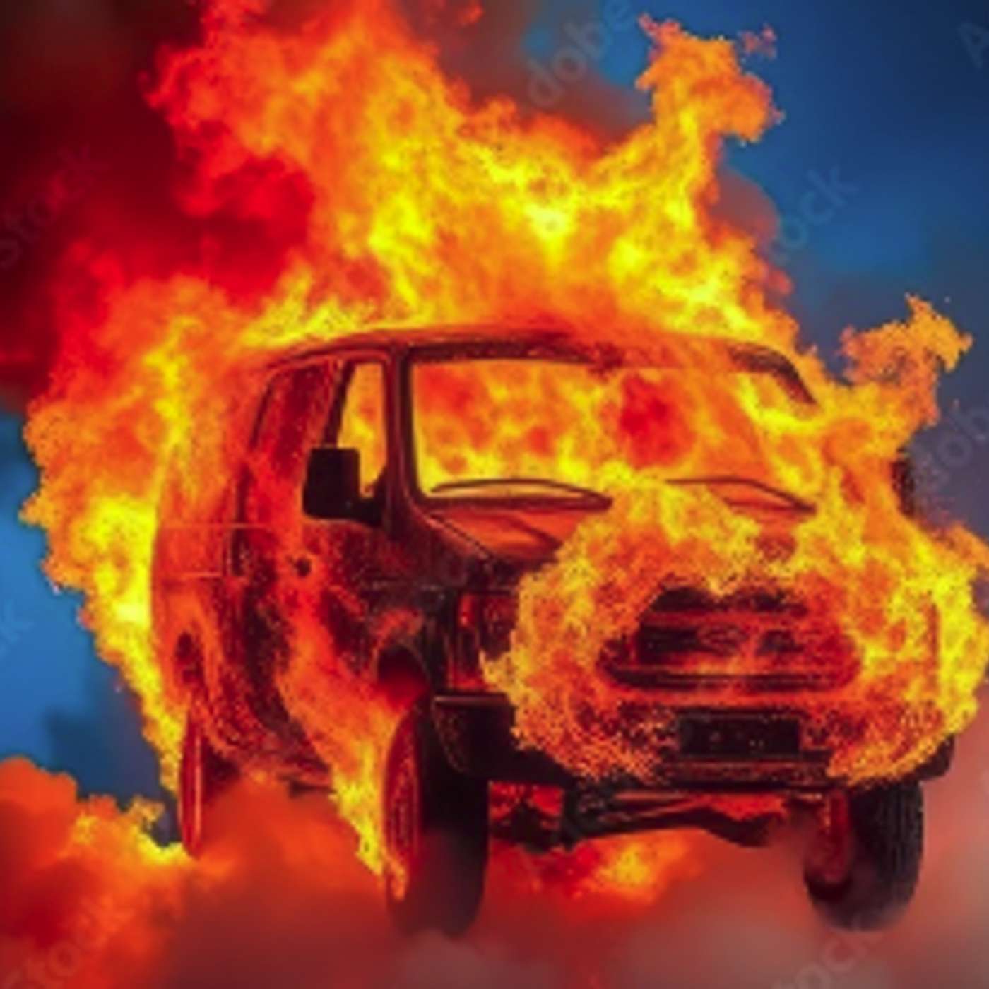WE JUST STAND THERE, AND WATCH MY VAN BURN episode artwork