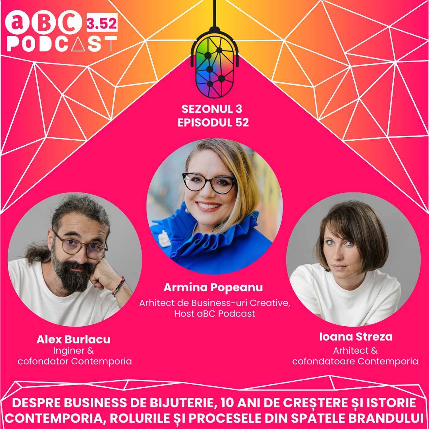 3.52 aBC: Ioana Streza și Alex Burlacu, despre business de bijuterie, antreprenoriatul de bijuterie, istoria Contemporia, realizarea bijuteriilor și pașii din spatele bijuteriilor