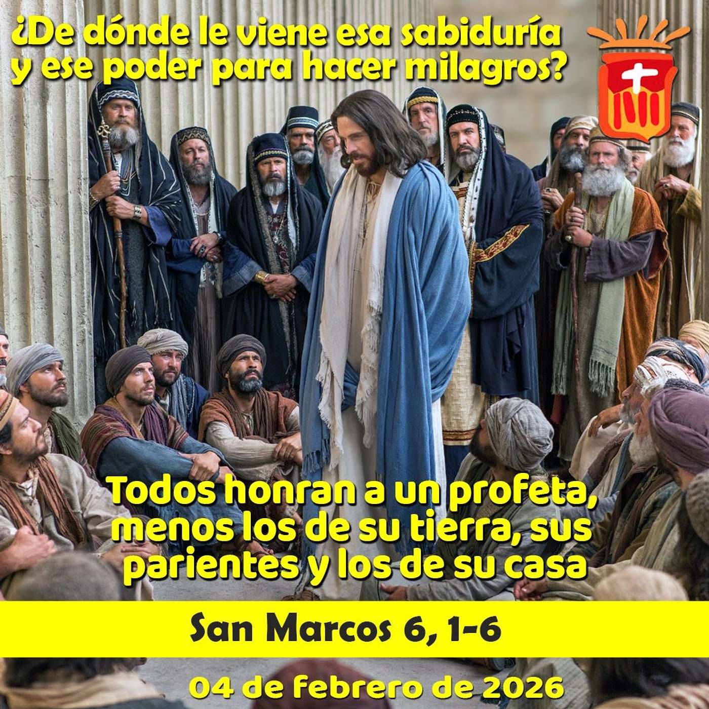 2026-02-03 San Marcos 6, 1-6: Miércoles IV Ordinario