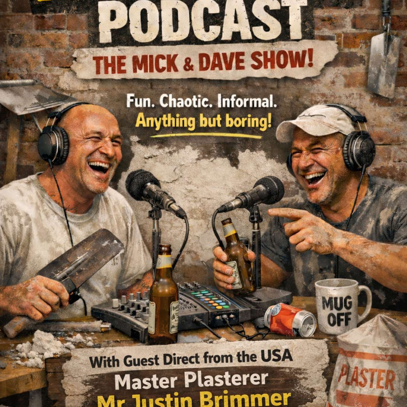 The Plasterers Podcast The Mick and Dave Show with guest Master Plasterer Mr Justin Brimmer