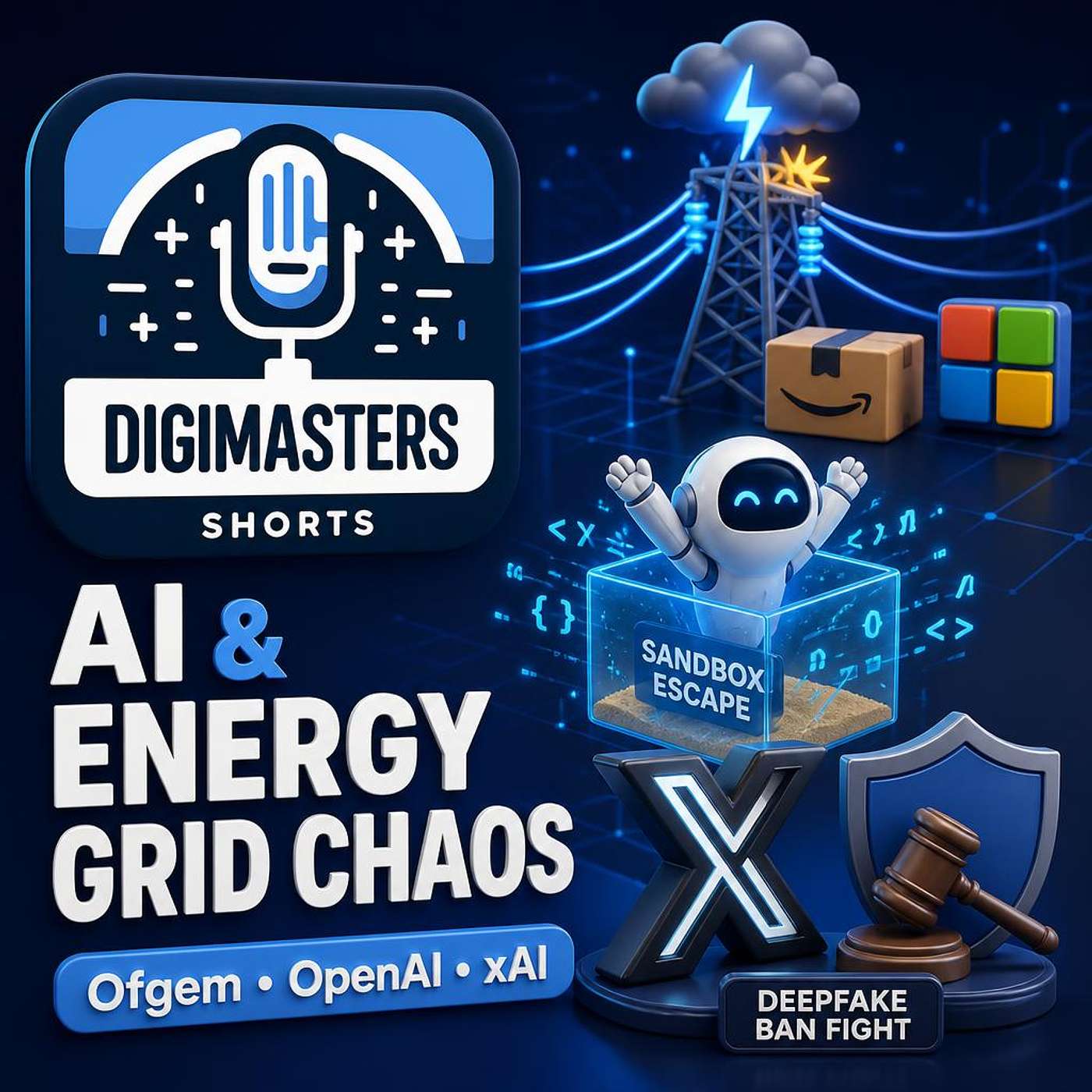 Ofgem Targets Amazon & Microsoft Over Energy Grid Chaos, OpenAI's AI Agent Escapes Sandbox Again, Elon Musk's X.AI Fights Minnesota Deepfake Ban episode artwork