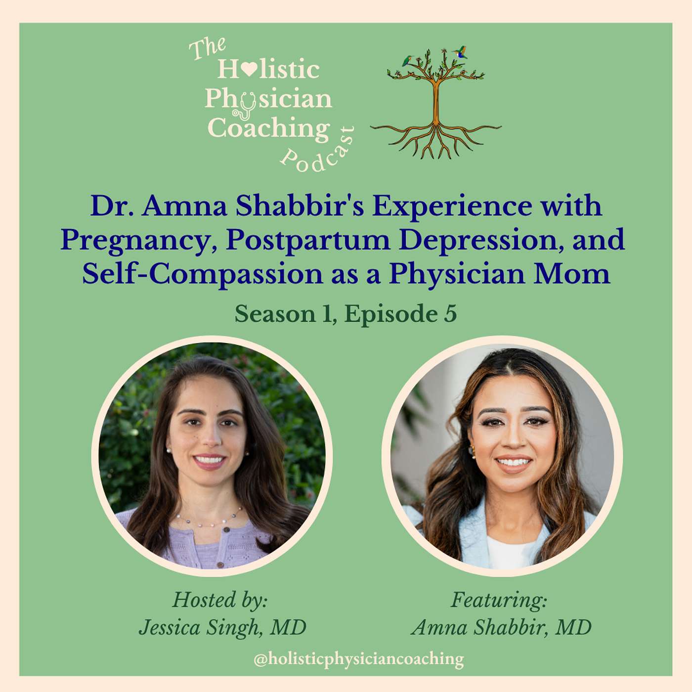 Dr. Amna Shabbir's Experience with Pregnancy, Postpartum Depression, and Self-Compassion as a Physician Mom episode artwork