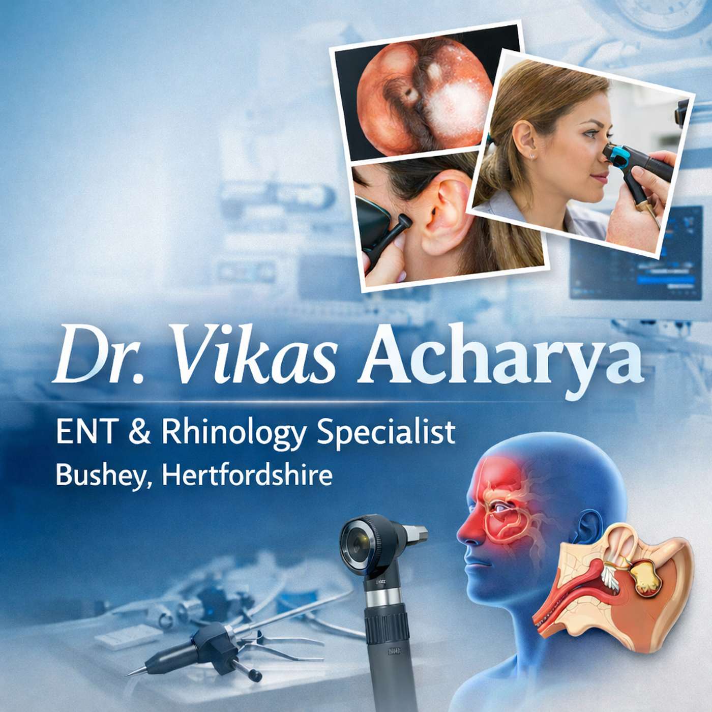 Expert ENT and Rhinology Care with Dr. Vikas Acharya in Hertfordshire cover art