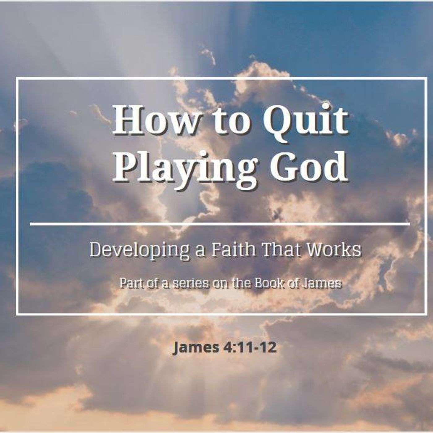 How to Quit Playing God