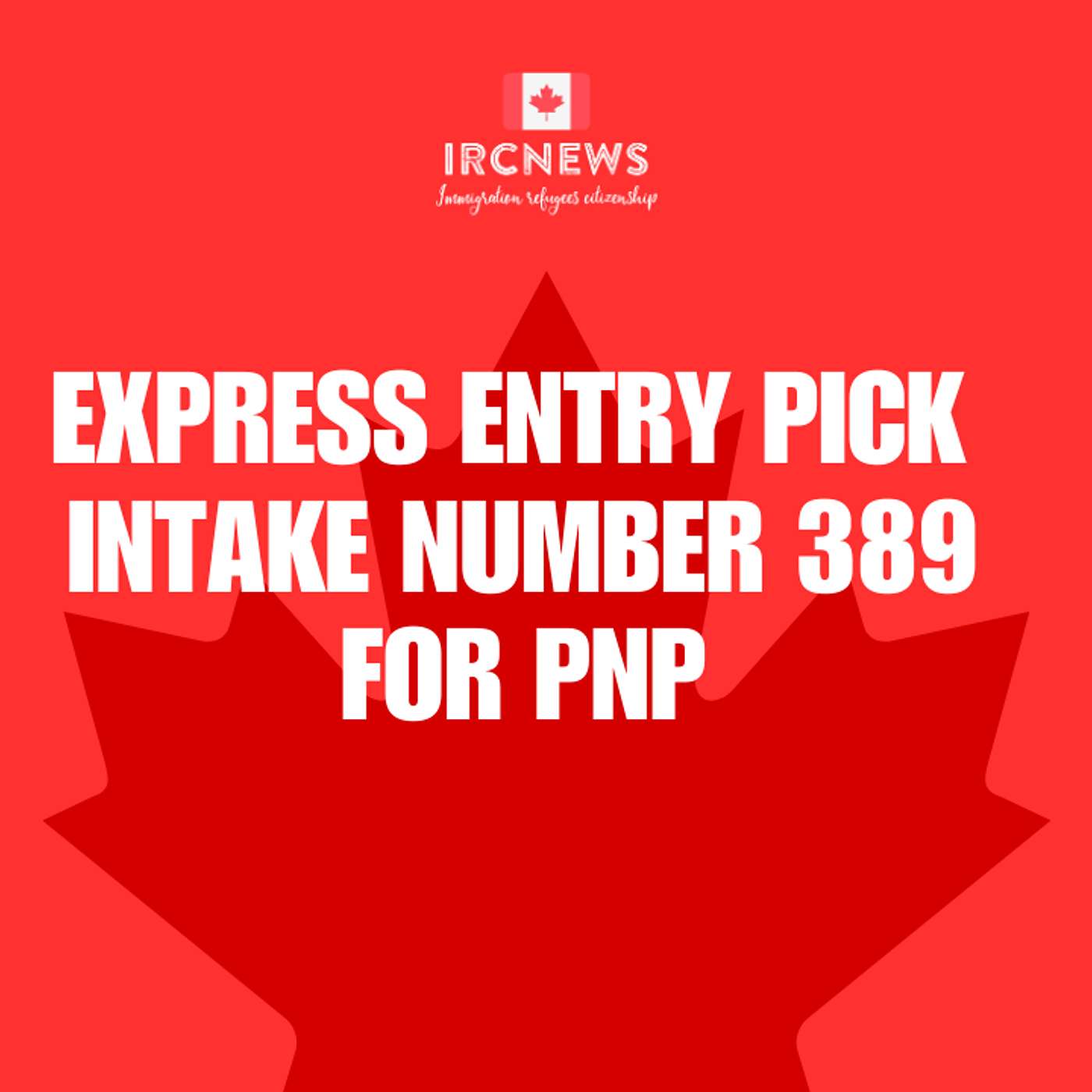 Most Recent Express Entry Pick bearing Intake number 389 for PNP episode artwork
