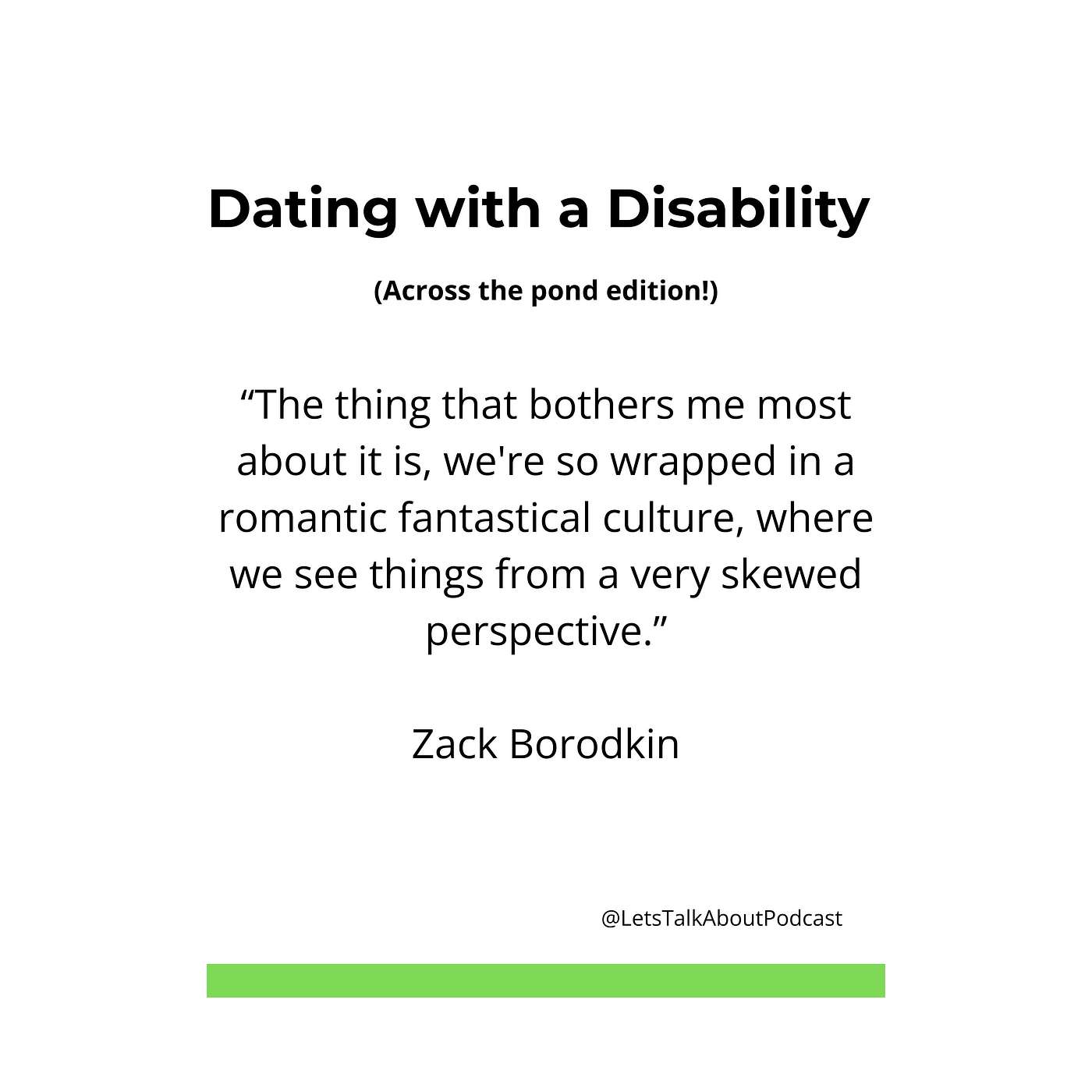 Dating with a Disability (Across the pond edition!) with Zack Borodkin episode artwork