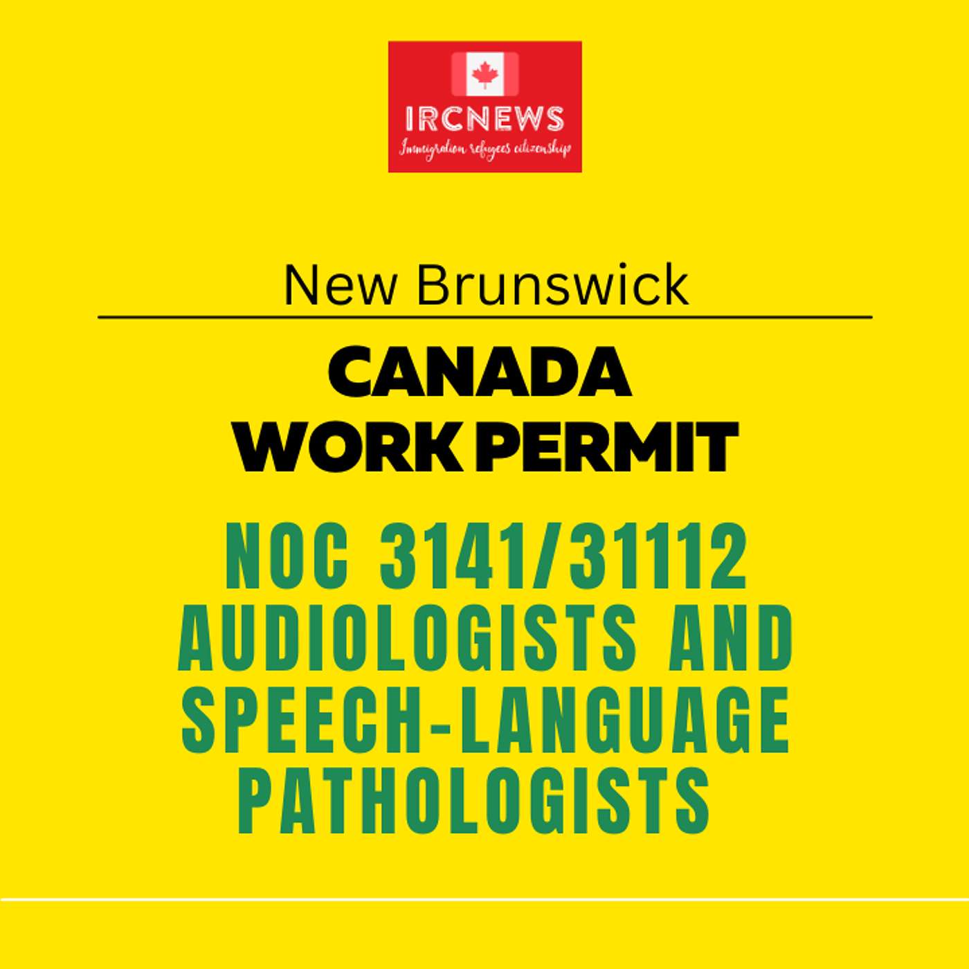 Canada Immigration New Brunswick NOC 3141/31112 Audiologists and speech-language pathologists Work Permits episode artwork