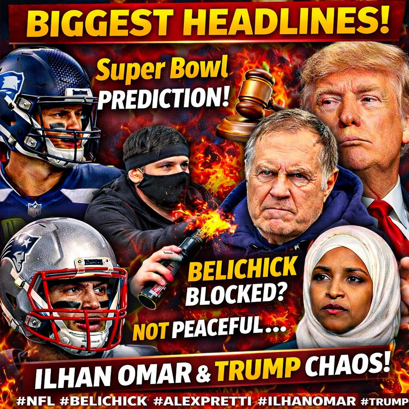 Seahawks vs Patriots Super Bowl LX Pick 🏈 | Belichick Blocked | Alex Pretti, Ilhan Omar & Trump 🔥 episode artwork