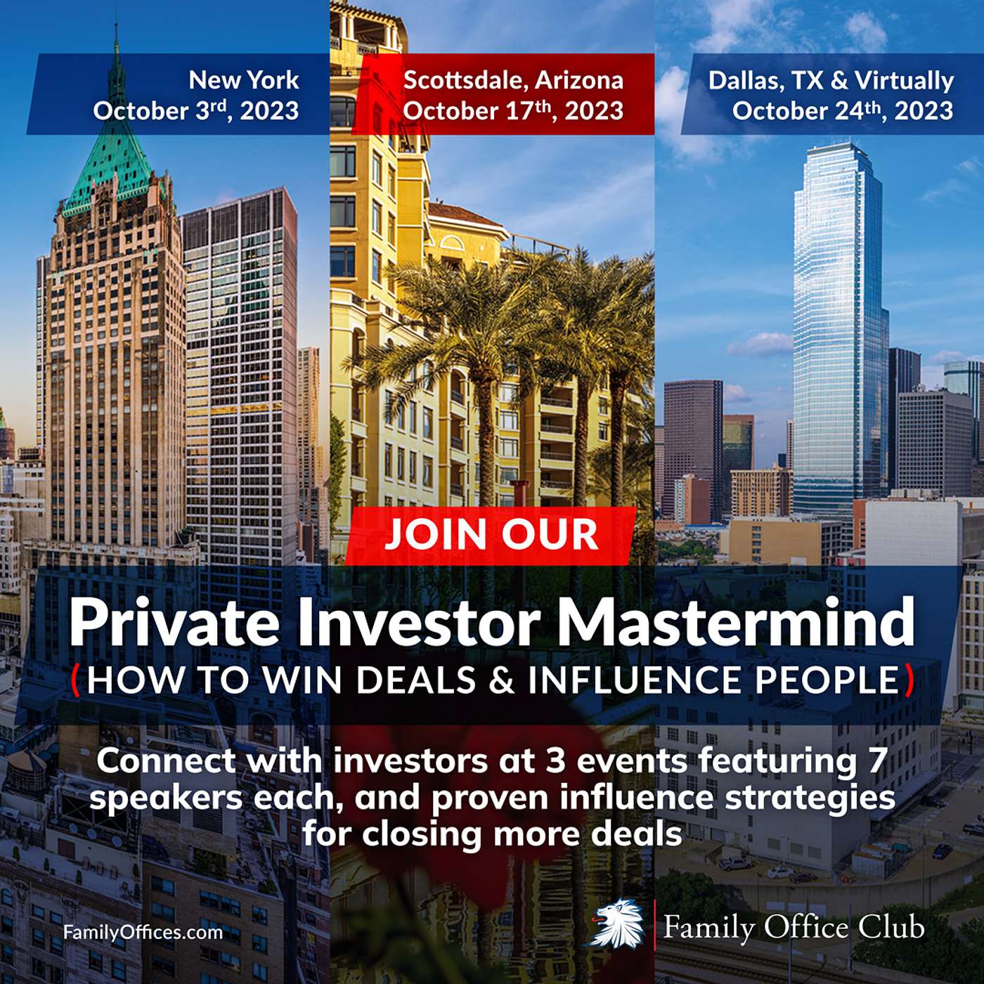 How to Win Deals & Influence People: 3 Private Investor Mastermind Events in October