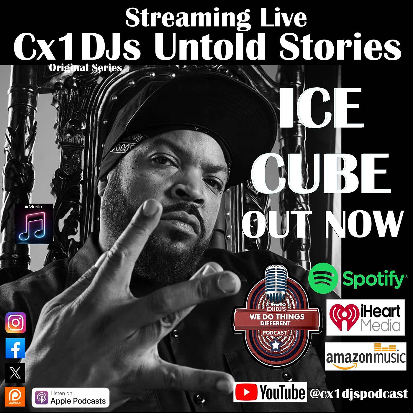 Cx1DJs We Do Things Different Podcast "Untold Stories of Ice Cube" hosted by DJButterrock episode artwork