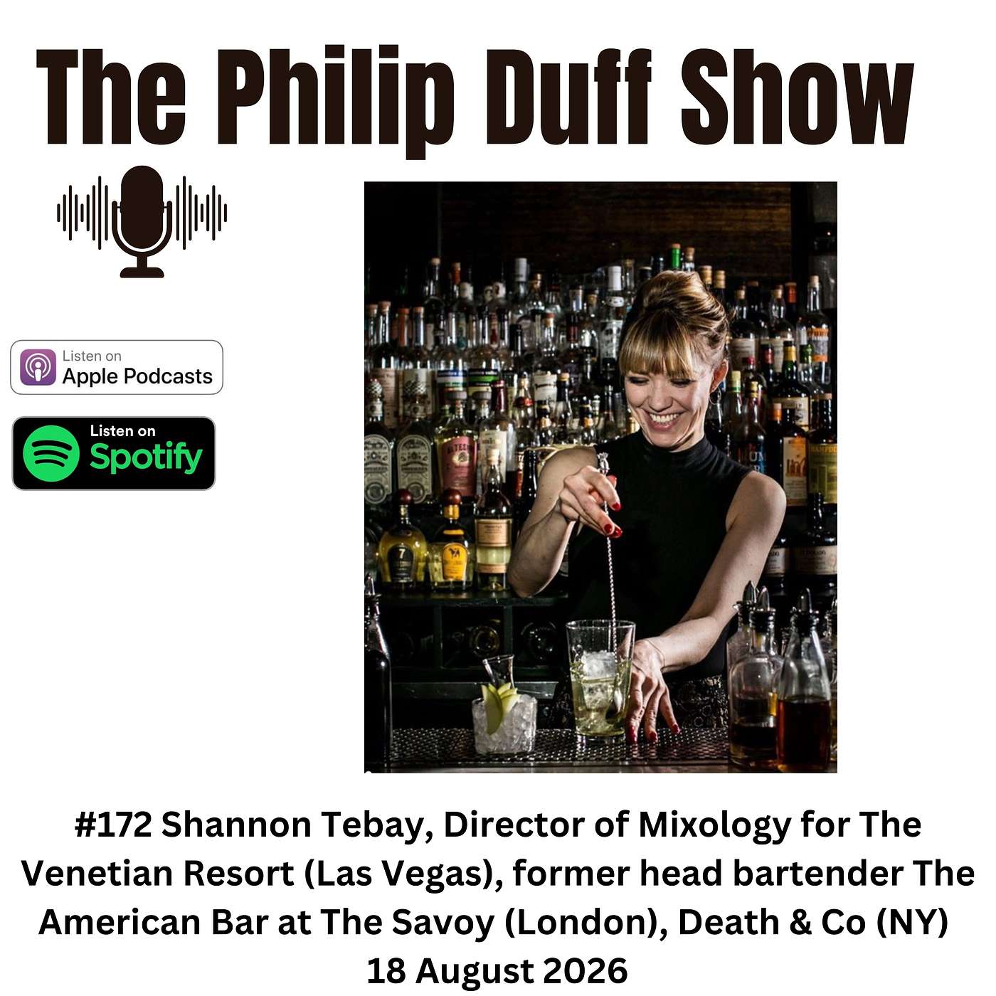 #172 Shannon Tebay, Director of Mixology for The Venetian Resort (Las Vegas), former head bartender The American Bar at The Savoy (London), Death & Co (NY), 17 August 2026 episode artwork