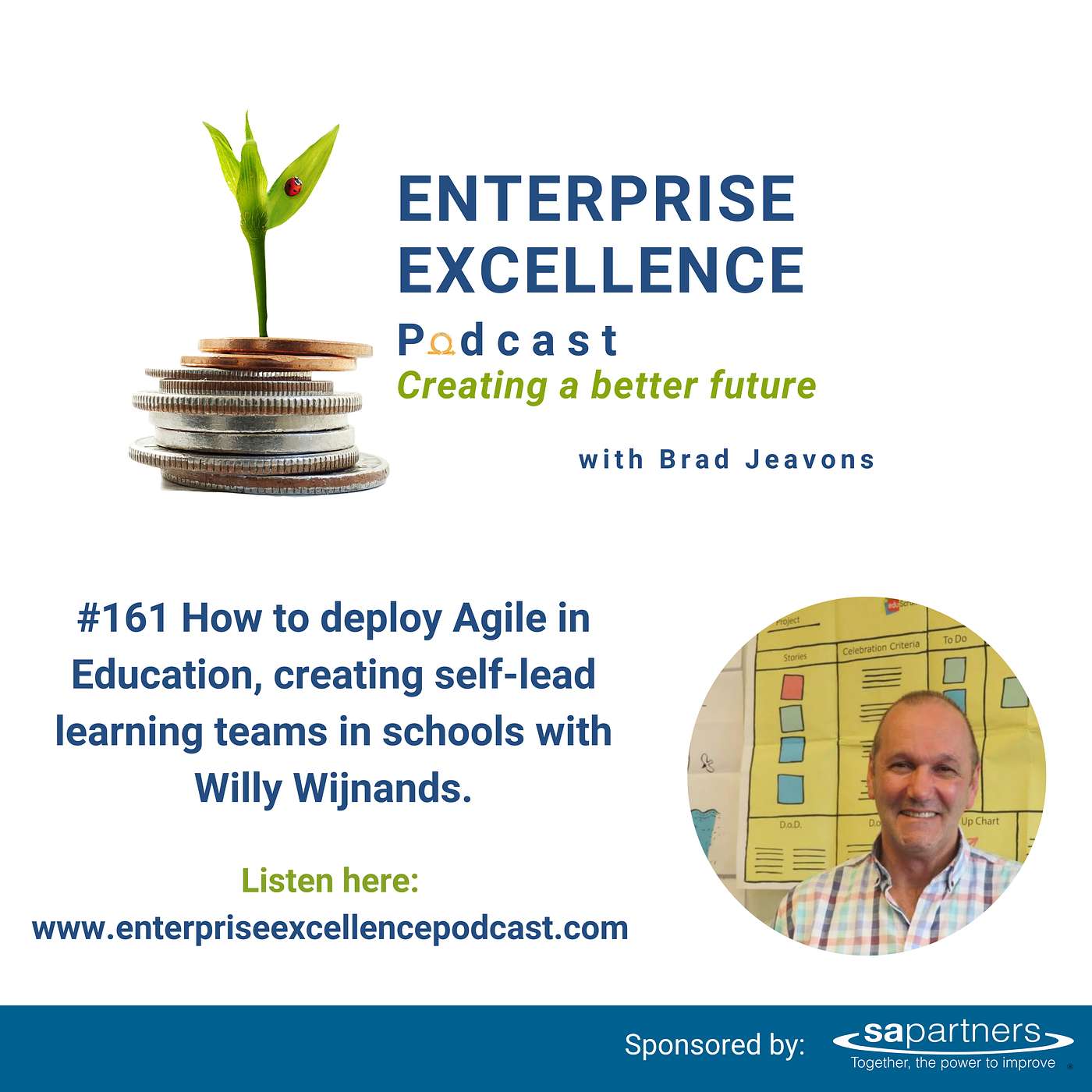 #161 Agile in Education, creating self-lead learning teams in schools with Willy Wijnands. episode artwork