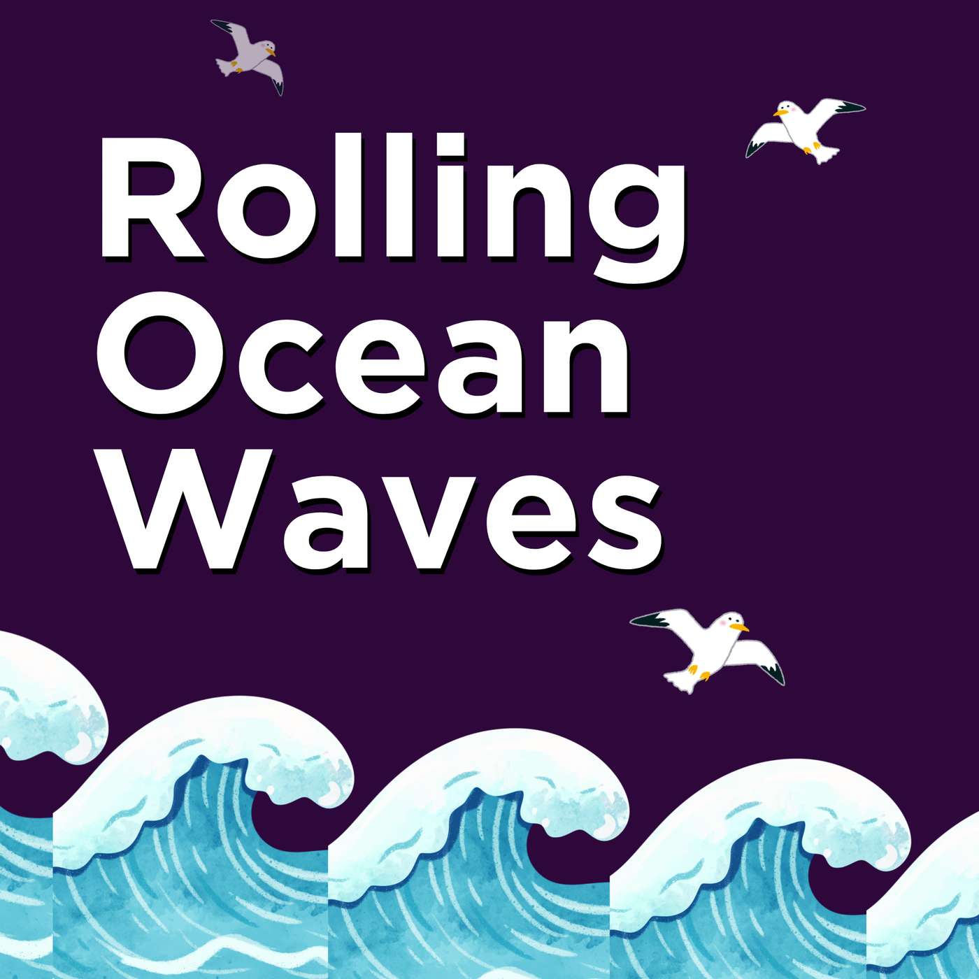 Crashing Waves Ocean Sounds - Seagulls and Foamy Coastal Waves - Medium Calm