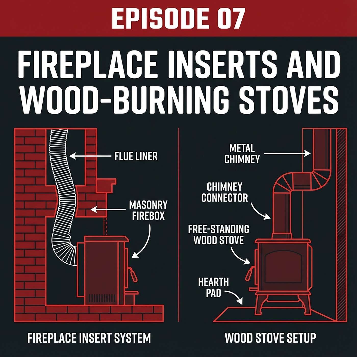 07 - FIREPLACE INSERTS AND WOOD-BURNING STOVES episode artwork