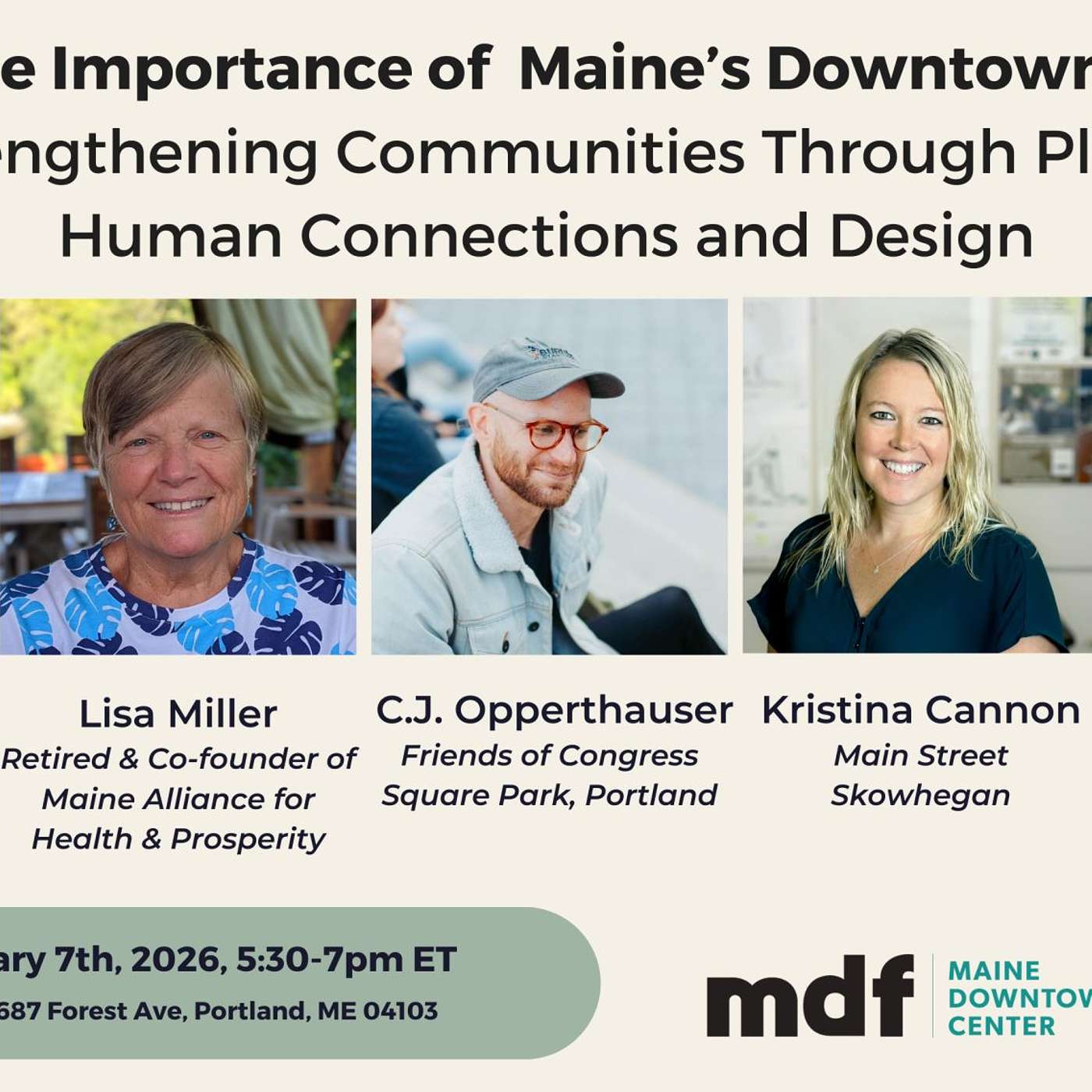 Panel: Maine's Downtowns--Strengthening Communities Through Place, Connection and Design
