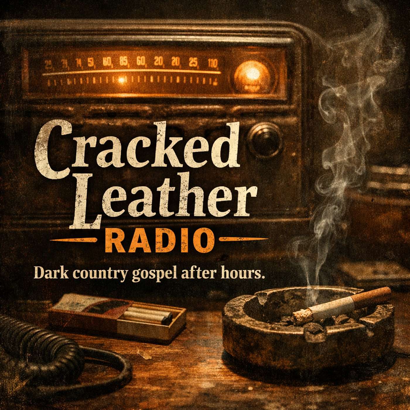 Cracked Leather Radio | Dark country gospel after hours | A masculine male station cover art