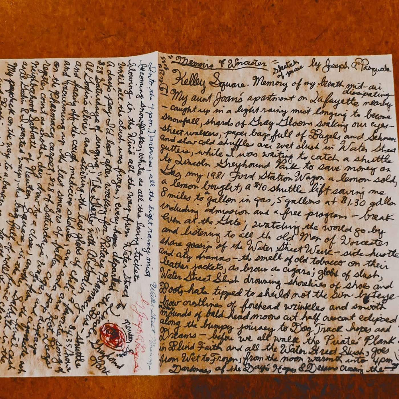 Water Street Musings #1 - Memoirs of Worcester, MA - Live Audio Prose Reading