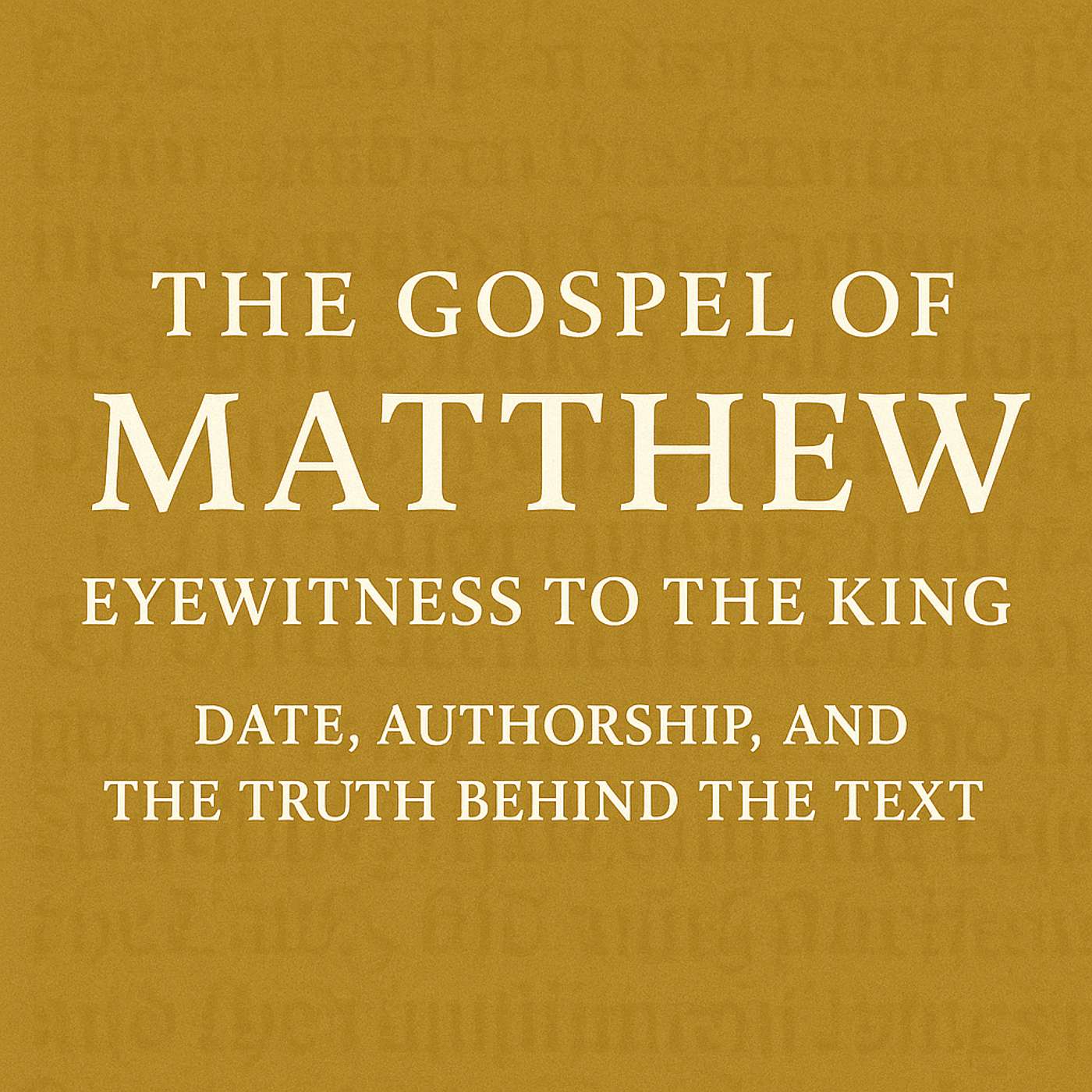 The Gospel of Matthew: Eyewitness to the King — Date, Authorship, and the Truth Behind the Text