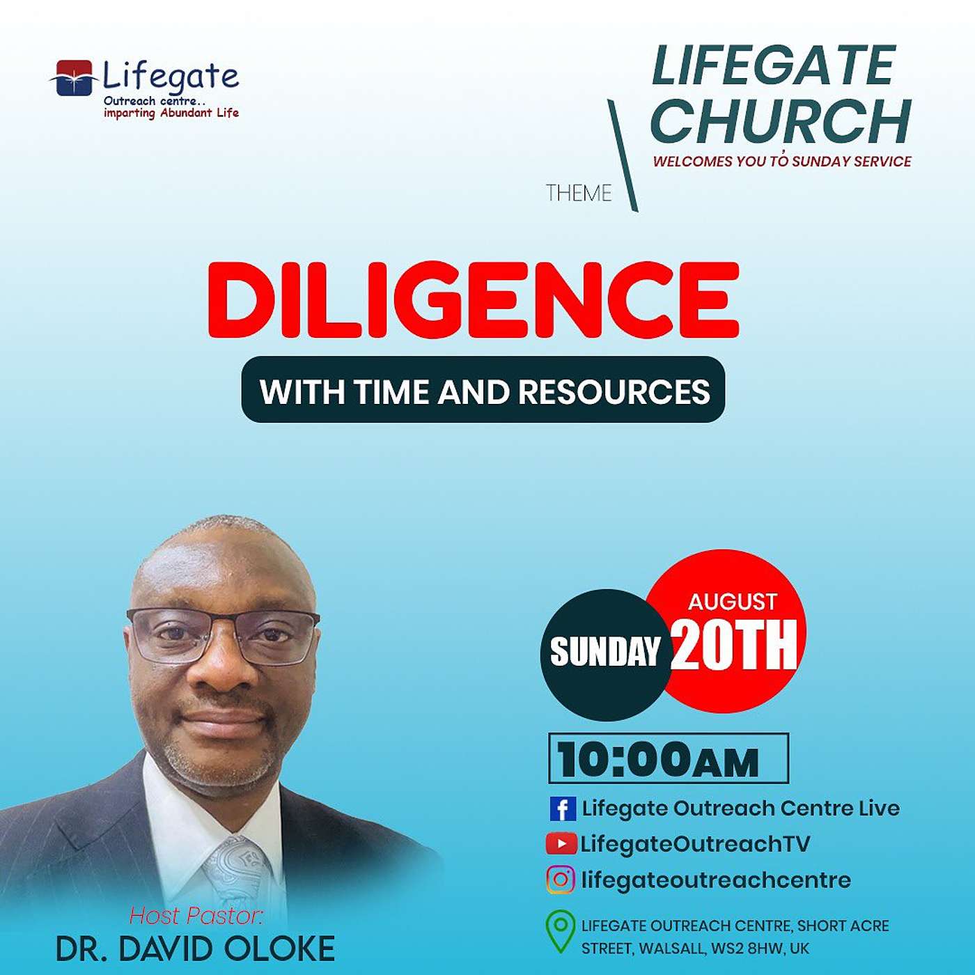 Diligence with Time and Resources - Lifegate Church - 20.8.23 episode artwork