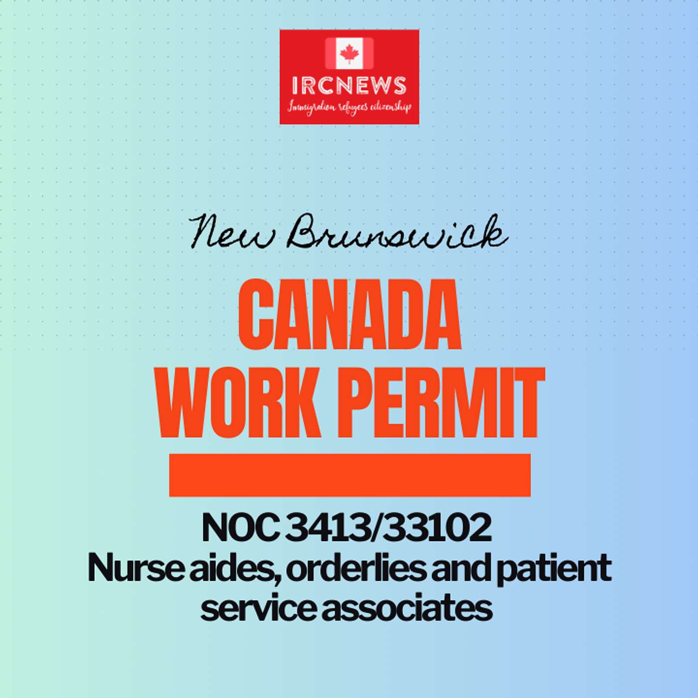 Canada Immigration New Brunswick NOC 3413/33102 Nurse aides, orderlies and patient service associates Work Permits episode artwork