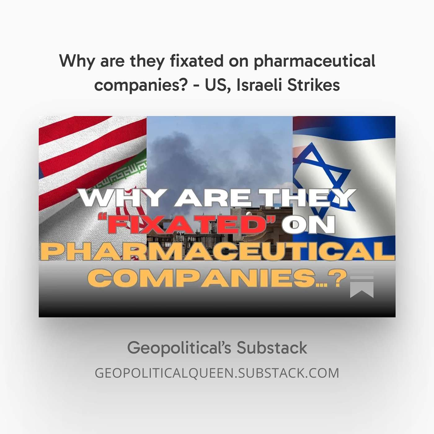 Why strike a cancer drug maker in Iran?